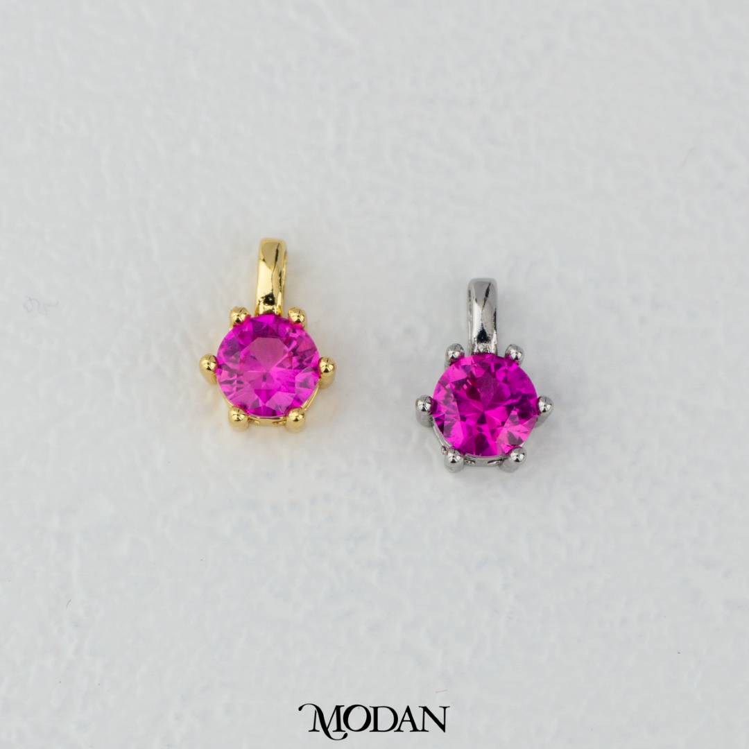 Birthstone Colorful Pendant DIY Pendant Liontin Bulan Lahir 6sisi Hypoallergenic Gold Filled