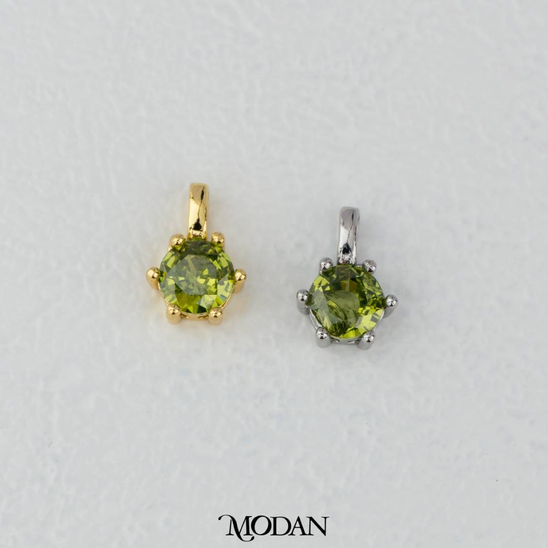Birthstone Colorful Pendant DIY Pendant Liontin Bulan Lahir 6sisi Hypoallergenic Gold Filled