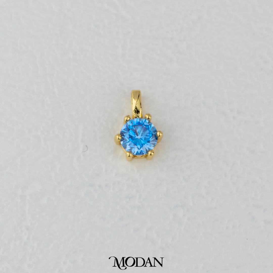 Birthstone Colorful Pendant DIY Pendant Liontin Bulan Lahir 6sisi Hypoallergenic Gold Filled
