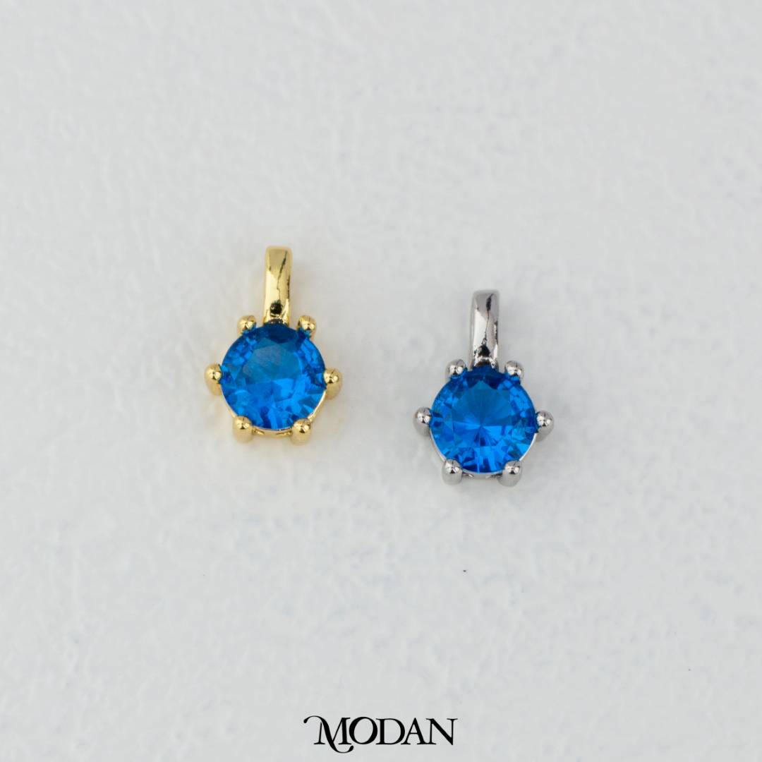 Birthstone Colorful Pendant DIY Pendant Liontin Bulan Lahir 6sisi Hypoallergenic Gold Filled