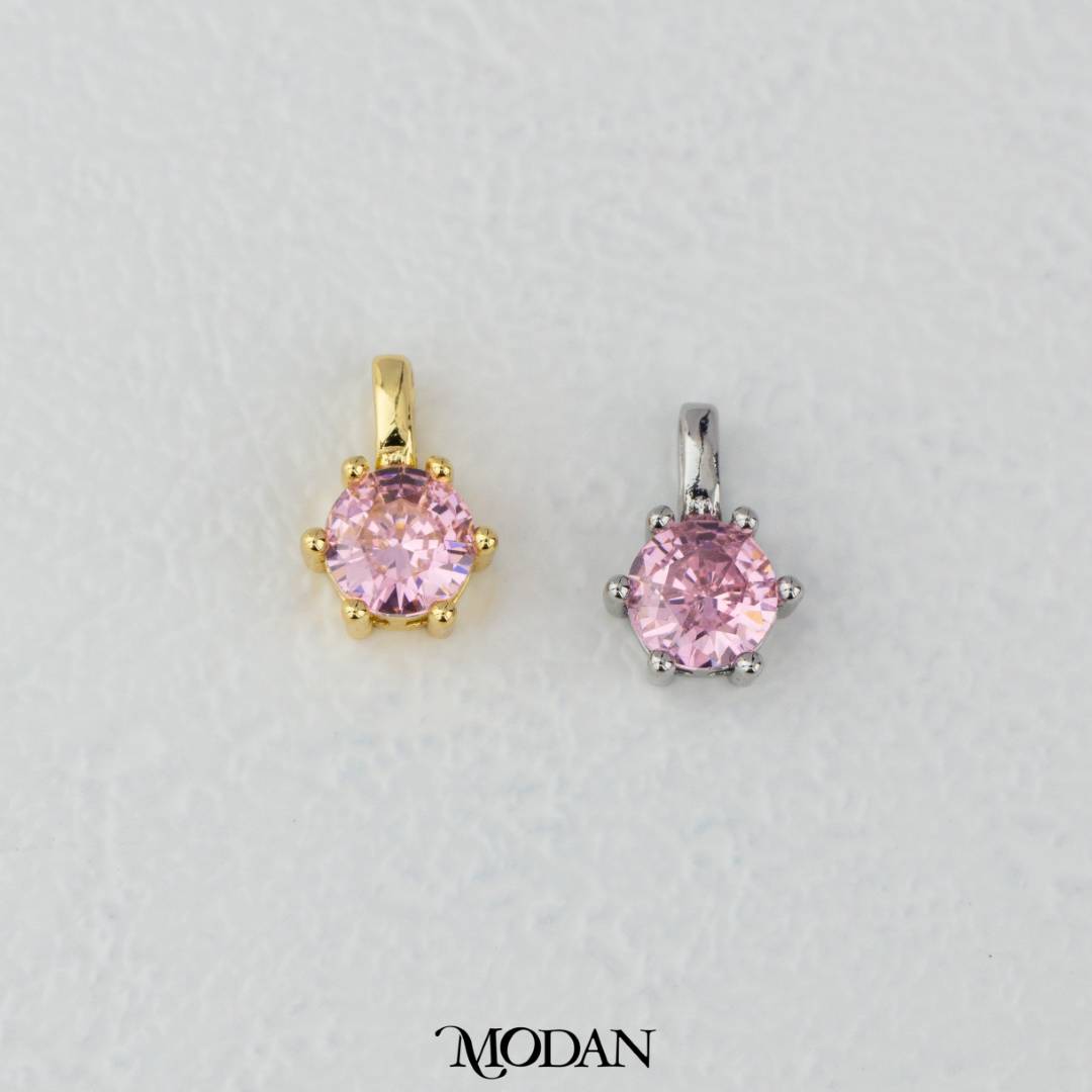 Birthstone Colorful Pendant DIY Pendant Liontin Bulan Lahir 6sisi Hypoallergenic Gold Filled