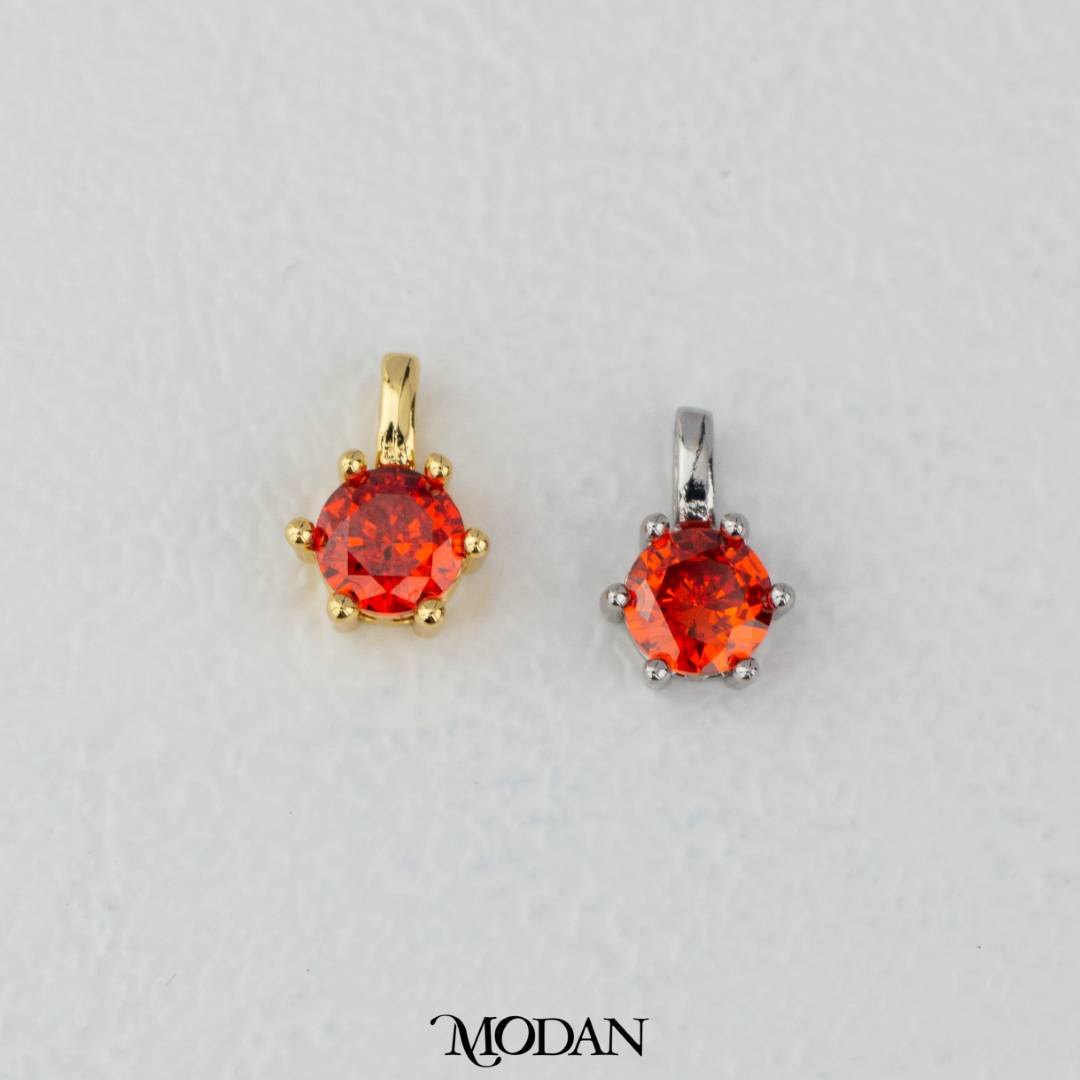 Birthstone Colorful Pendant DIY Pendant Liontin Bulan Lahir 6sisi Hypoallergenic Gold Filled