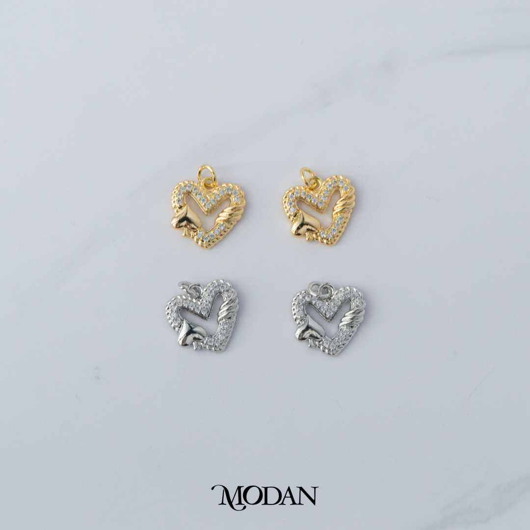 Diamond Heart Casino Geometric Charm DIY Charm Liontin Gelang Kalung Hati Wajik Hypoallergenic Gold Filled