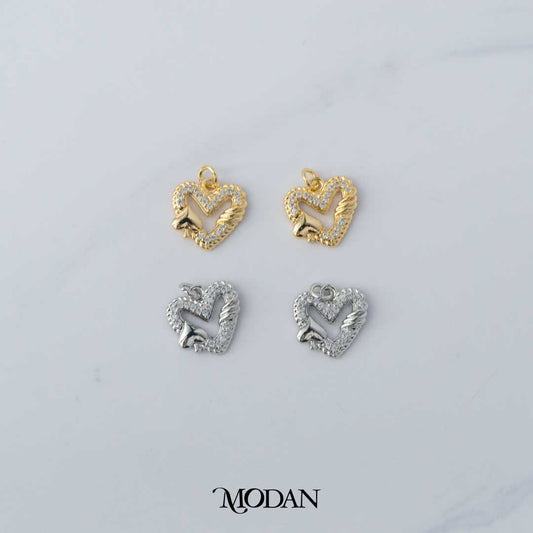 Diamond Heart Casino Geometric Charm DIY Charm Liontin Gelang Kalung Hati Wajik Hypoallergenic Gold Filled