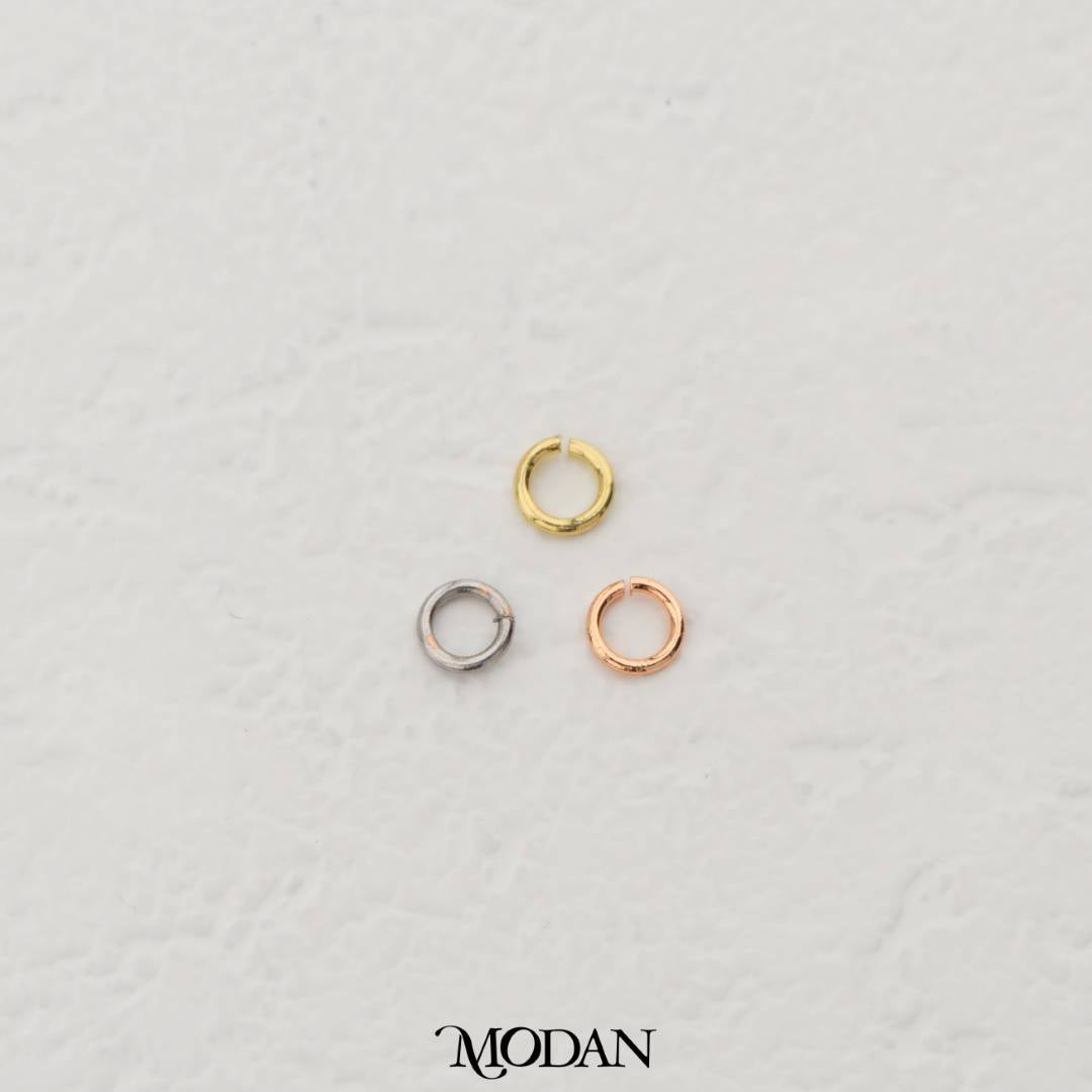 (20 pcs) 4mm Colorful Jump O Ring DIY Pengait Elips Hypoallergenic Gold Plated