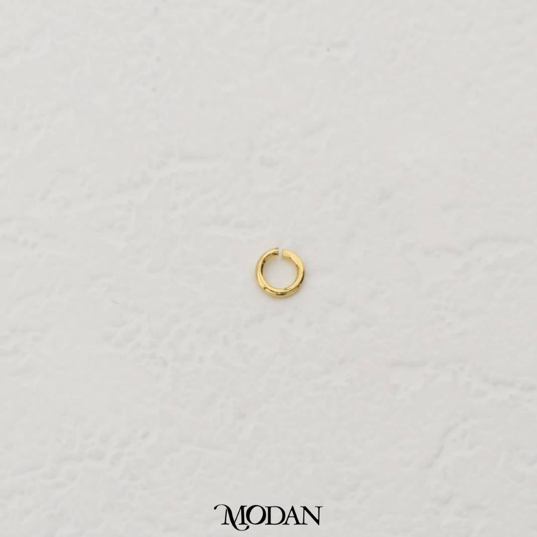 (20 pcs) 4mm Colorful Jump O Ring DIY Pengait Elips Hypoallergenic Gold Plated