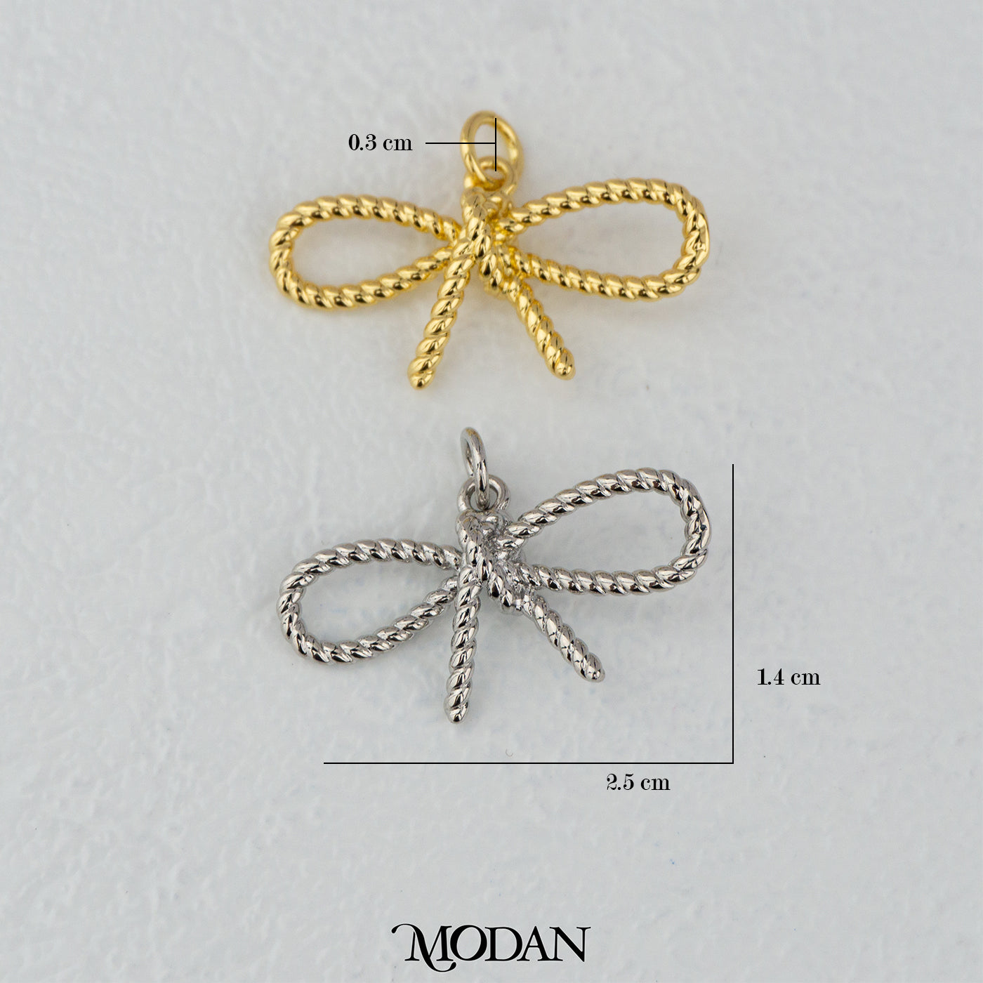 Textured Korean Ribbon Pendant DIY Pendant Liontin Pita Korea Hypoallergenic Gold Filled