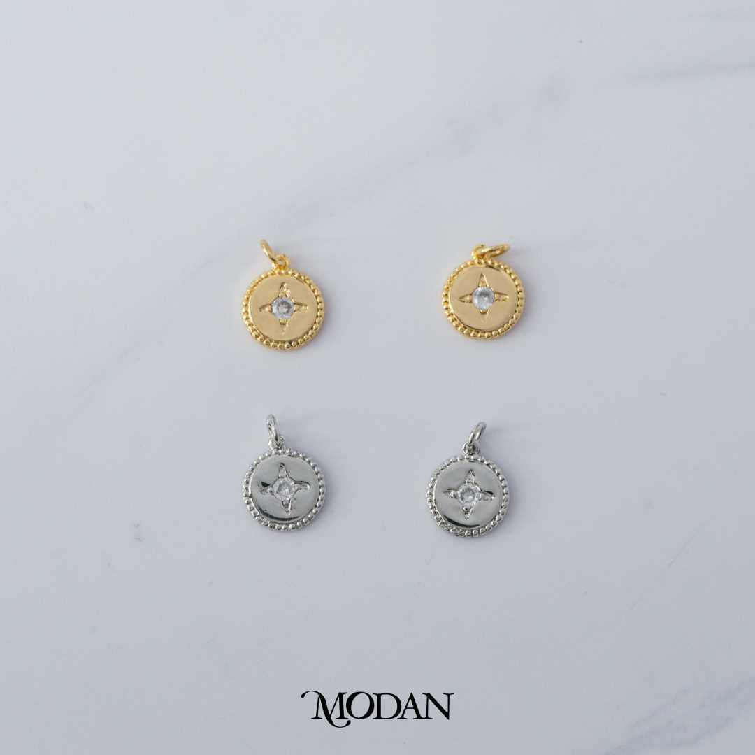 Mini Star Braided Round DIY Charm Liontin Berlian Bintang Kecil Bulat Hypoallergenic Gold Filled