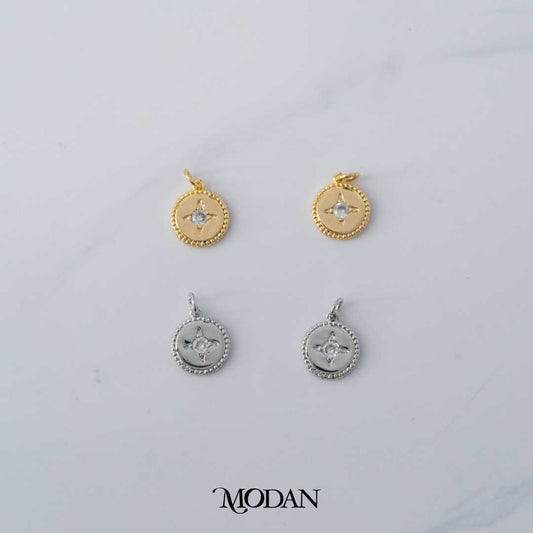 Mini Star Braided Round DIY Charm Liontin Berlian Bintang Kecil Bulat Hypoallergenic Gold Filled