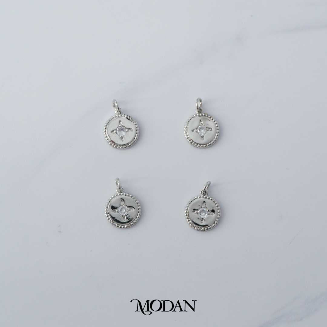 Mini Star Braided Round DIY Charm Liontin Berlian Bintang Kecil Bulat Hypoallergenic Gold Filled