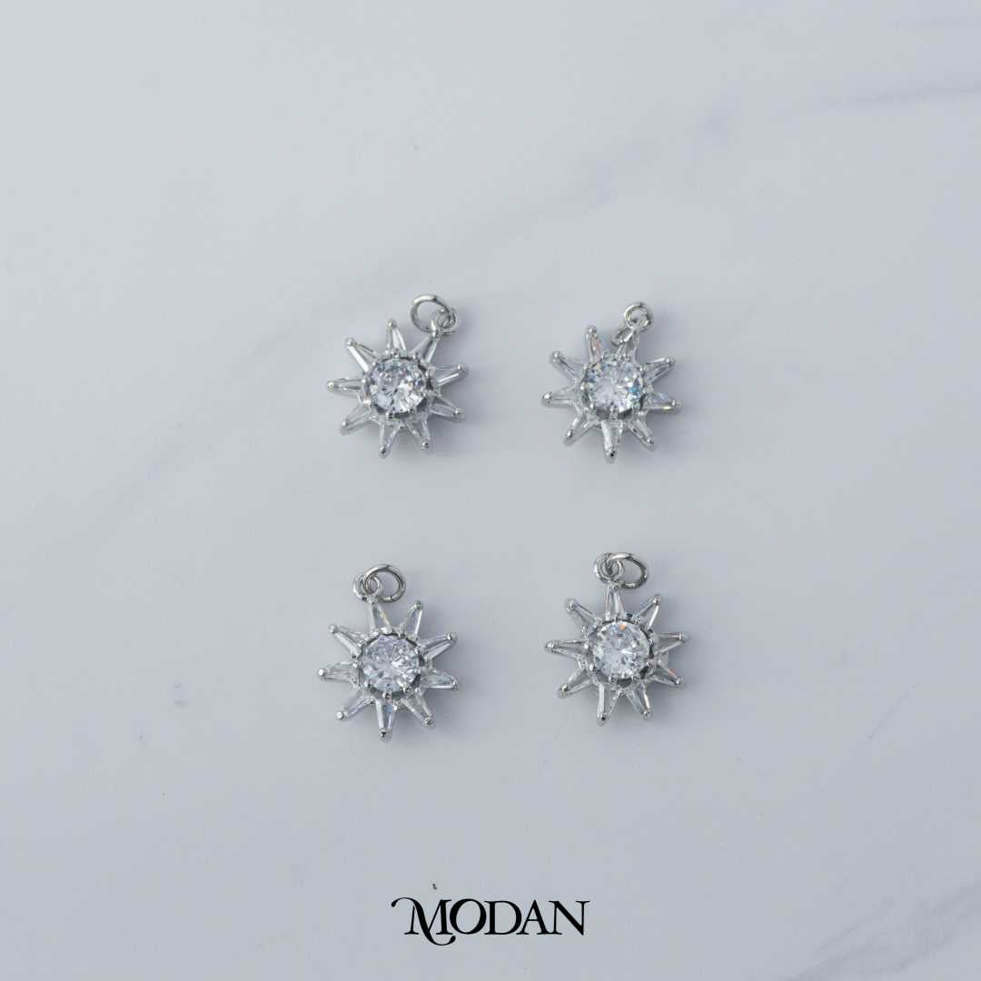 Celestial Sun Star Round Triangle DIY Charm Liontin Matahari Bintang Bulat Hypoallergenic Gold Filled