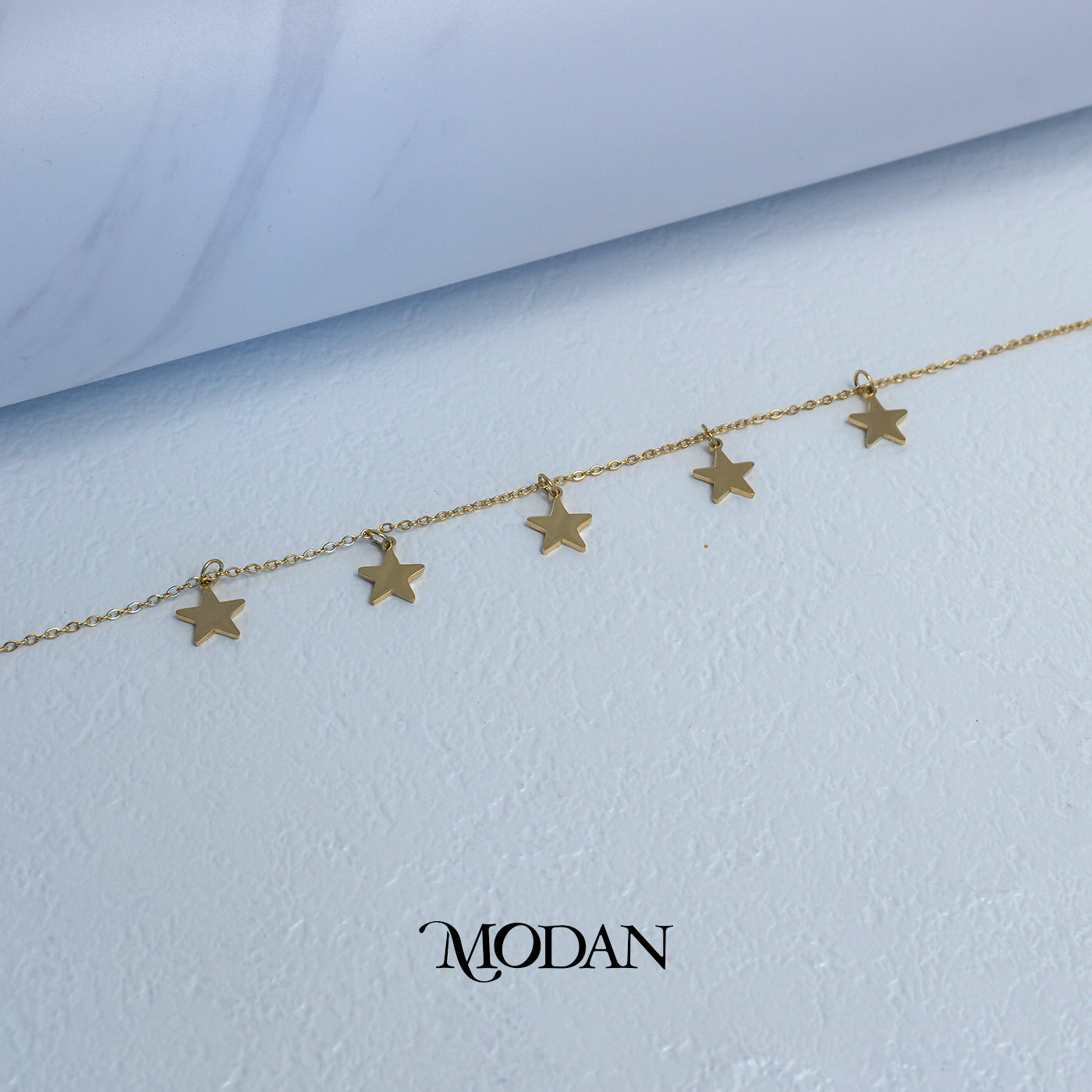(18cm) Titanium Sparkling Golden Interlocking Heart Charm Dainty Bracelet Gelang Klasik Hypoallergenic Stainless Steel