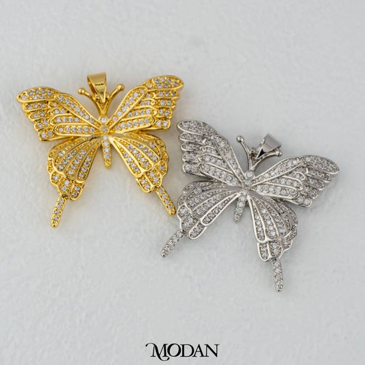 Sparkling Mariposa Butterfly Micro Paved DIY Pendant Liontin Kupu Kupu Hypoallergenic Gold Filled
