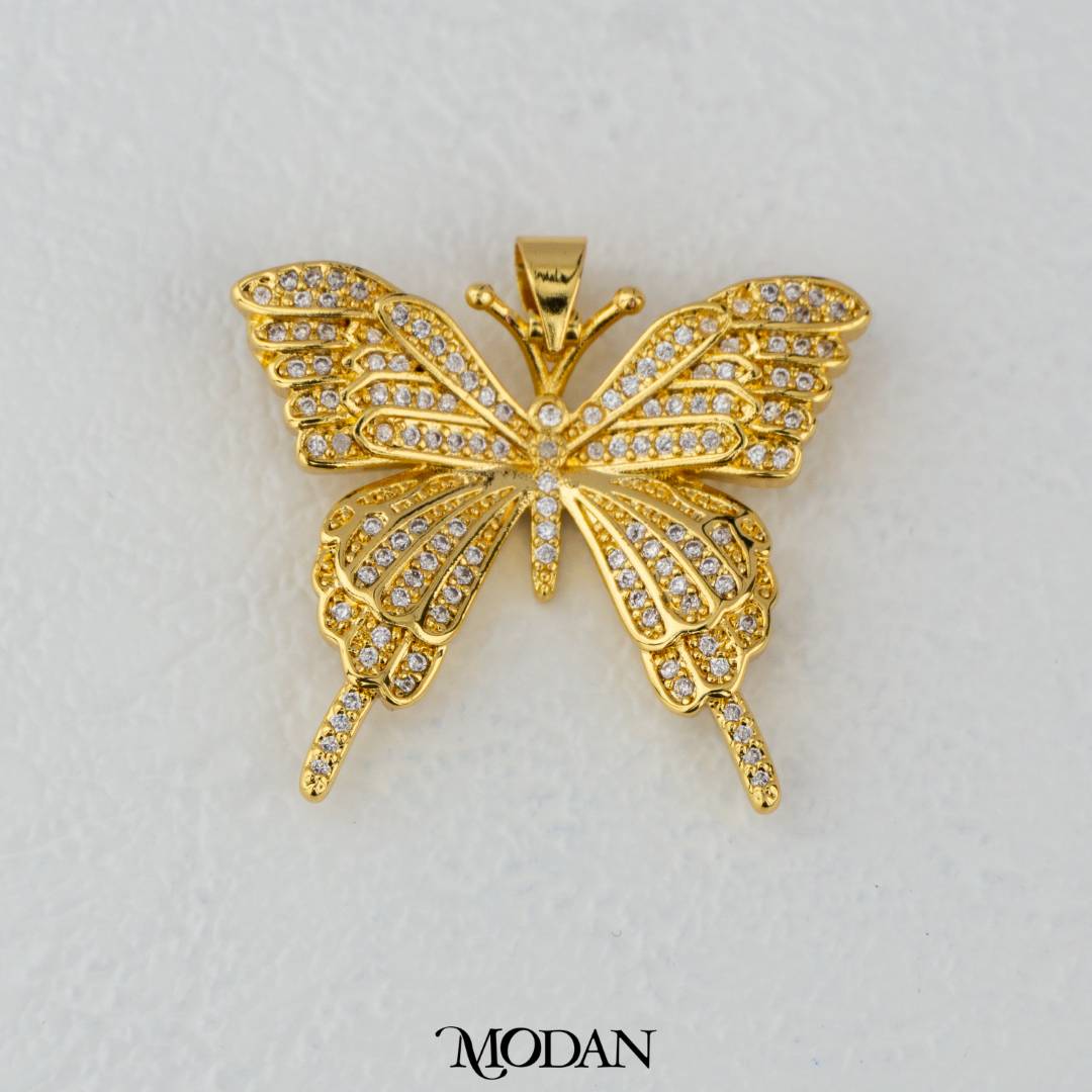 Sparkling Mariposa Butterfly Micro Paved DIY Pendant Liontin Kupu Kupu Hypoallergenic Gold Filled