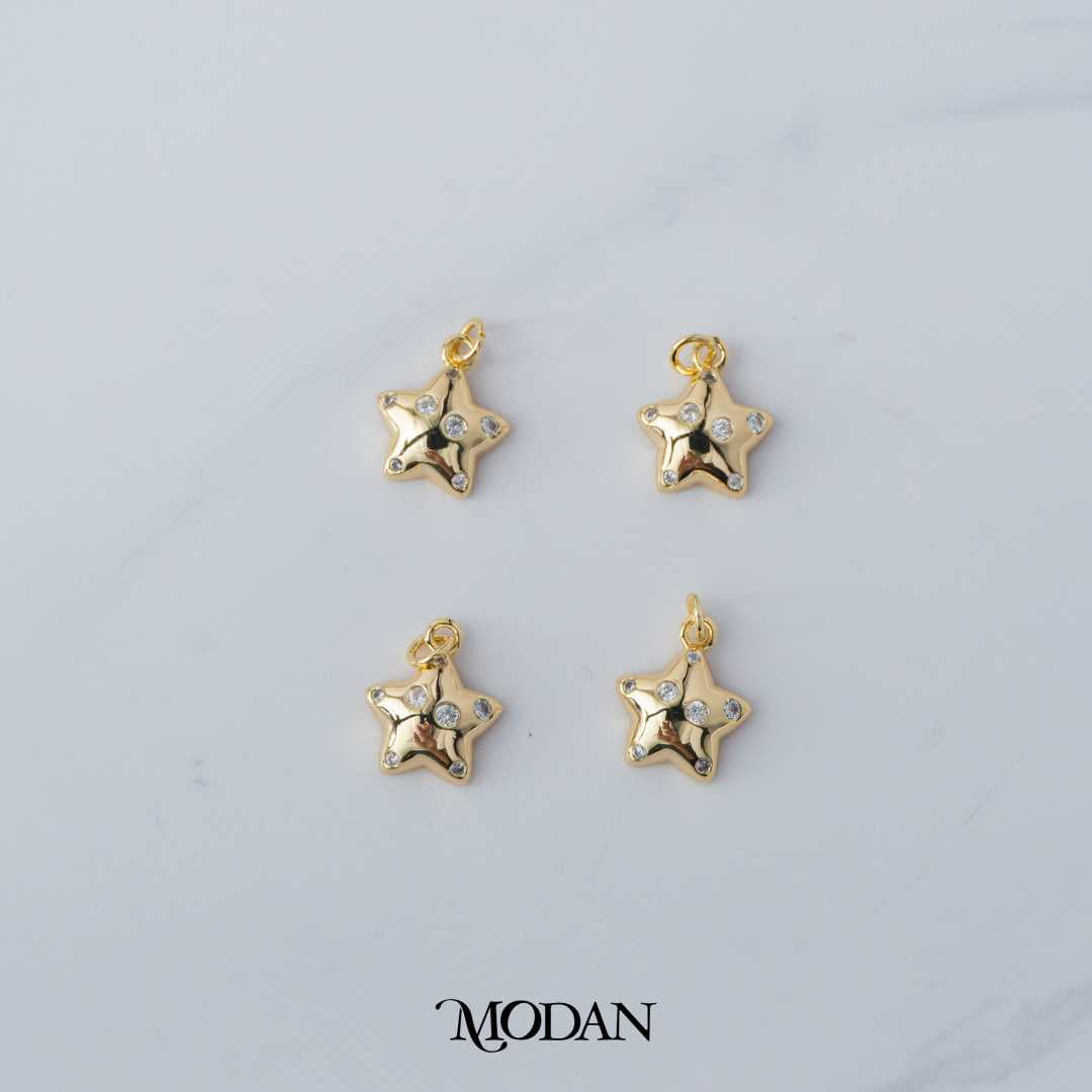 Dotted Star DIY Charm Bintang Hypoallergenic Gold Plated