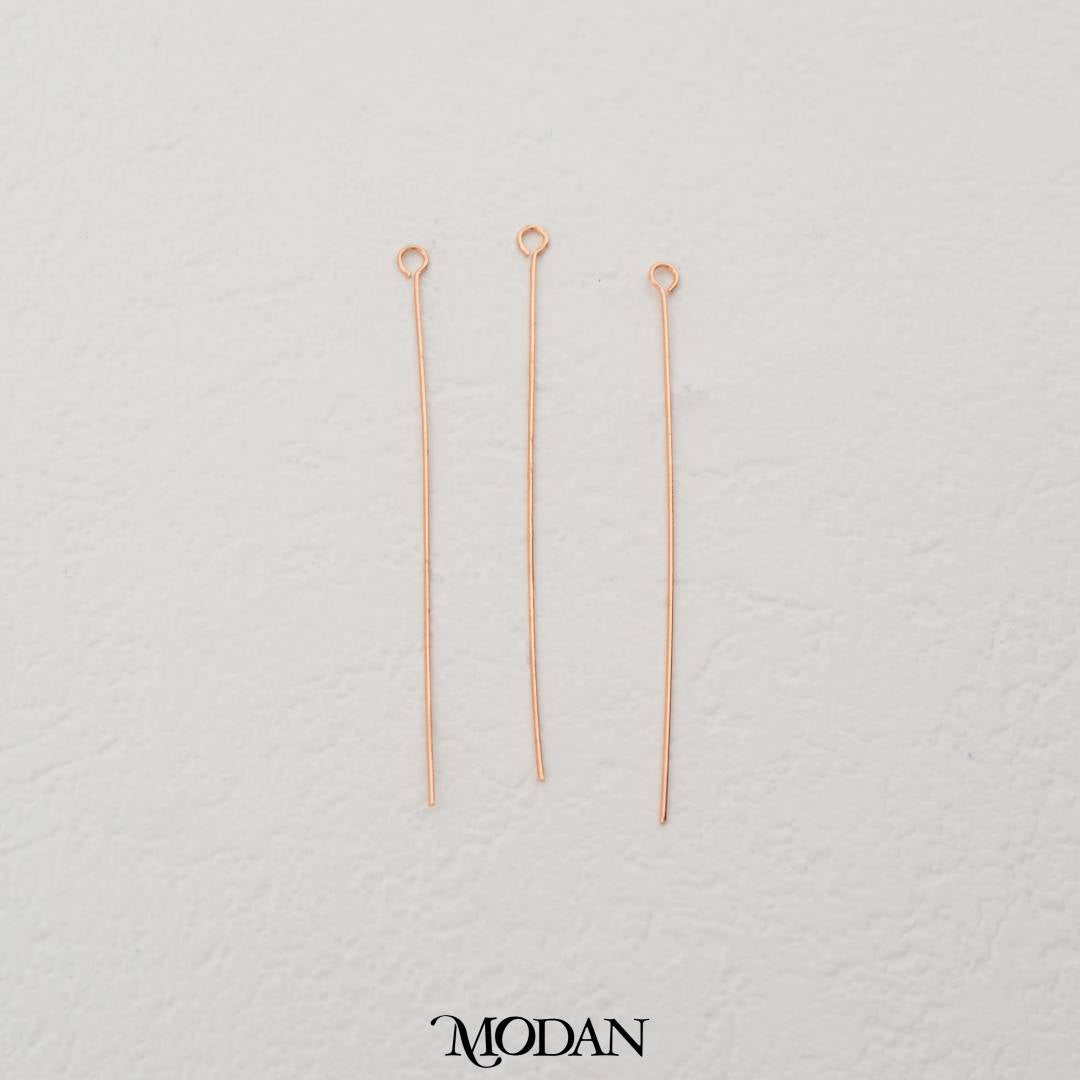 (20 pcs) 50mm Rose Gold Eye Pin DIY Closure Paku 9 Hypoallergenic Gold Filled