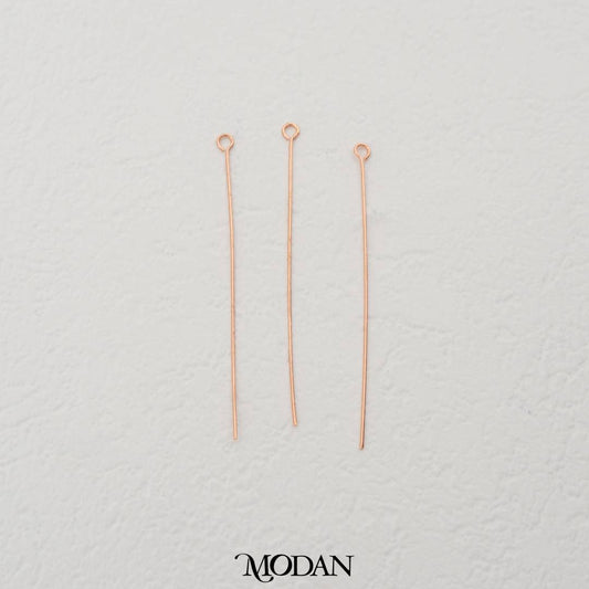 (20 pcs) 50mm Rose Gold Eye Pin DIY Closure Paku 9 Hypoallergenic Gold Filled