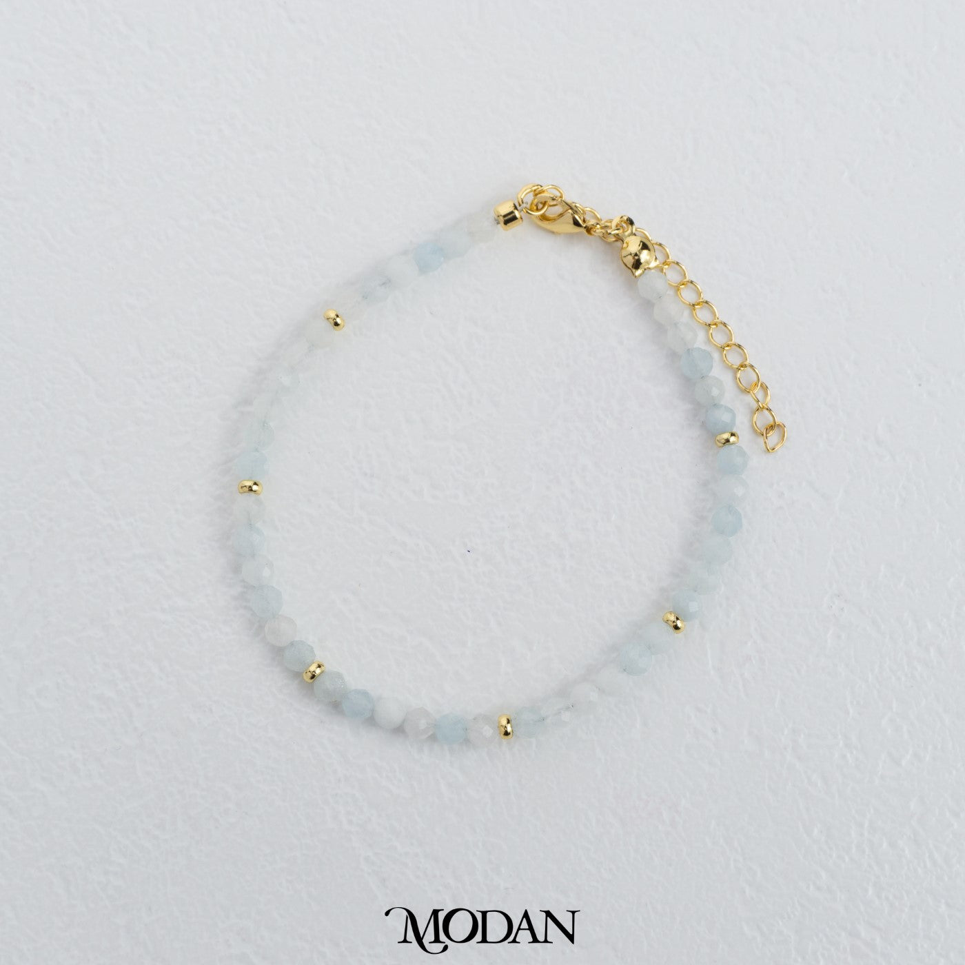 (17.5cm) Colorful Gemstone Beads Bracelet Gelang Manik Batuan Alam Hypoallergenic Gold Plated
