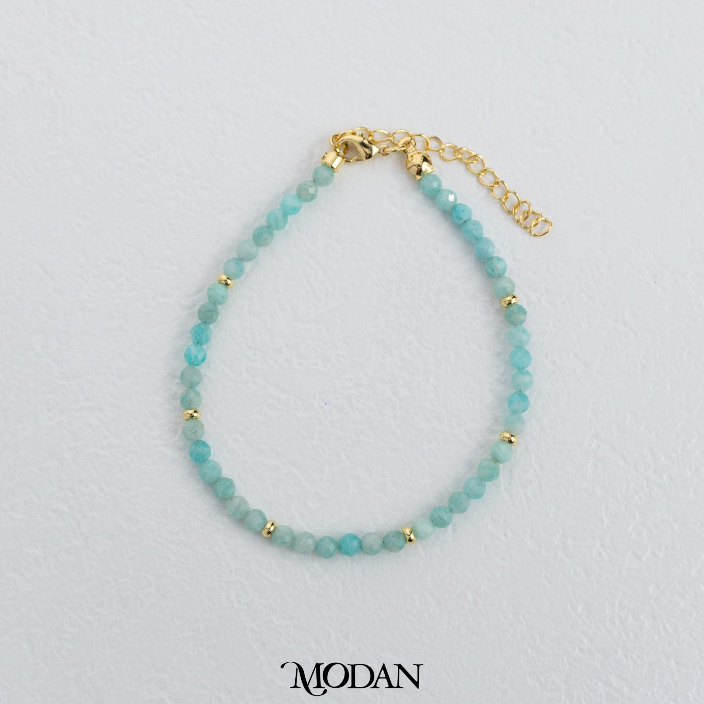 (17.5cm) Colorful Gemstone Beads Bracelet Gelang Manik Batuan Alam Hypoallergenic Gold Plated