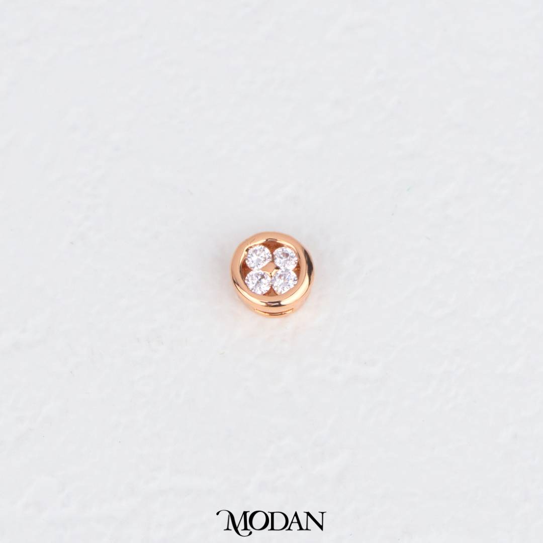 Mini Cute Flower Round Shaped Zirconia DIY Beads Charm Manik Bunga Bulat Kecil Hypoallergenic Gold Filled