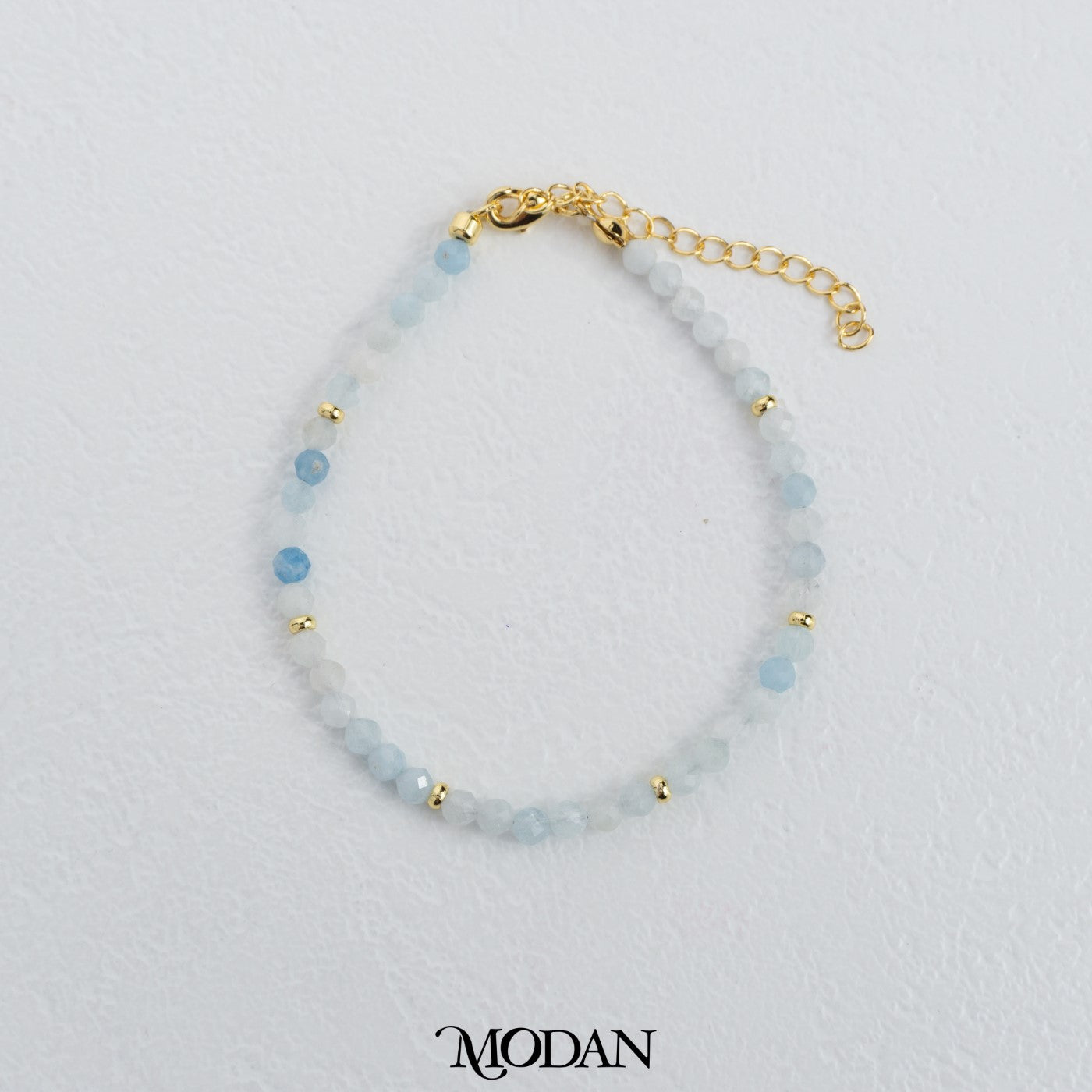 (17.5cm) Colorful Gemstone Beads Bracelet Gelang Manik Batuan Alam Hypoallergenic Gold Plated