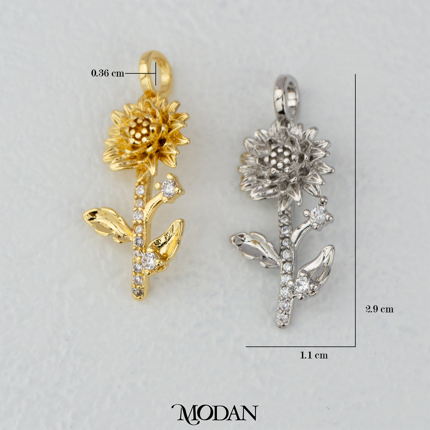 November Birthflowers Chrysanthemum Flower Pendant DIY Pendant Liontin Bunga Krisan Seruni Hypoallergenic Gold Filled
