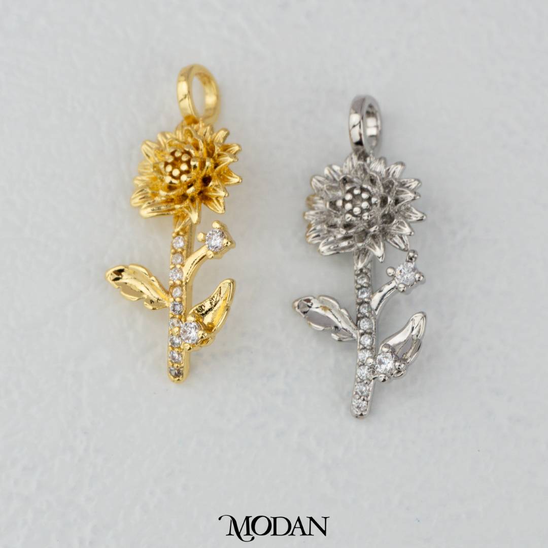 November Birthflowers Chrysanthemum Flower Pendant DIY Pendant Liontin Bunga Krisan Seruni Hypoallergenic Gold Filled