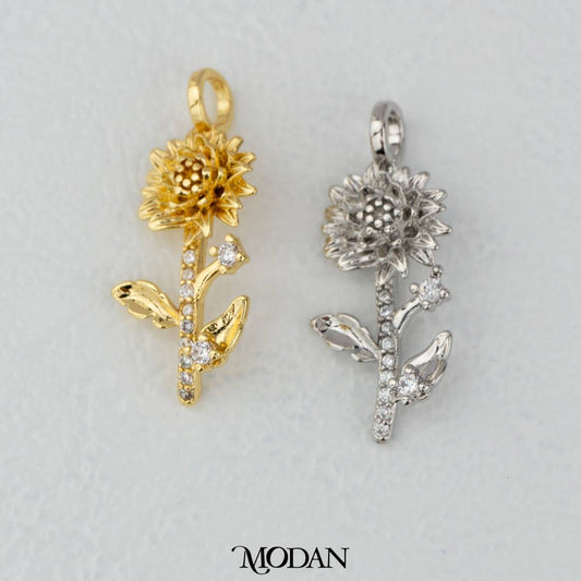 November Birthflowers Chrysanthemum Flower Pendant DIY Pendant Liontin Bunga Krisan Seruni Hypoallergenic Gold Filled