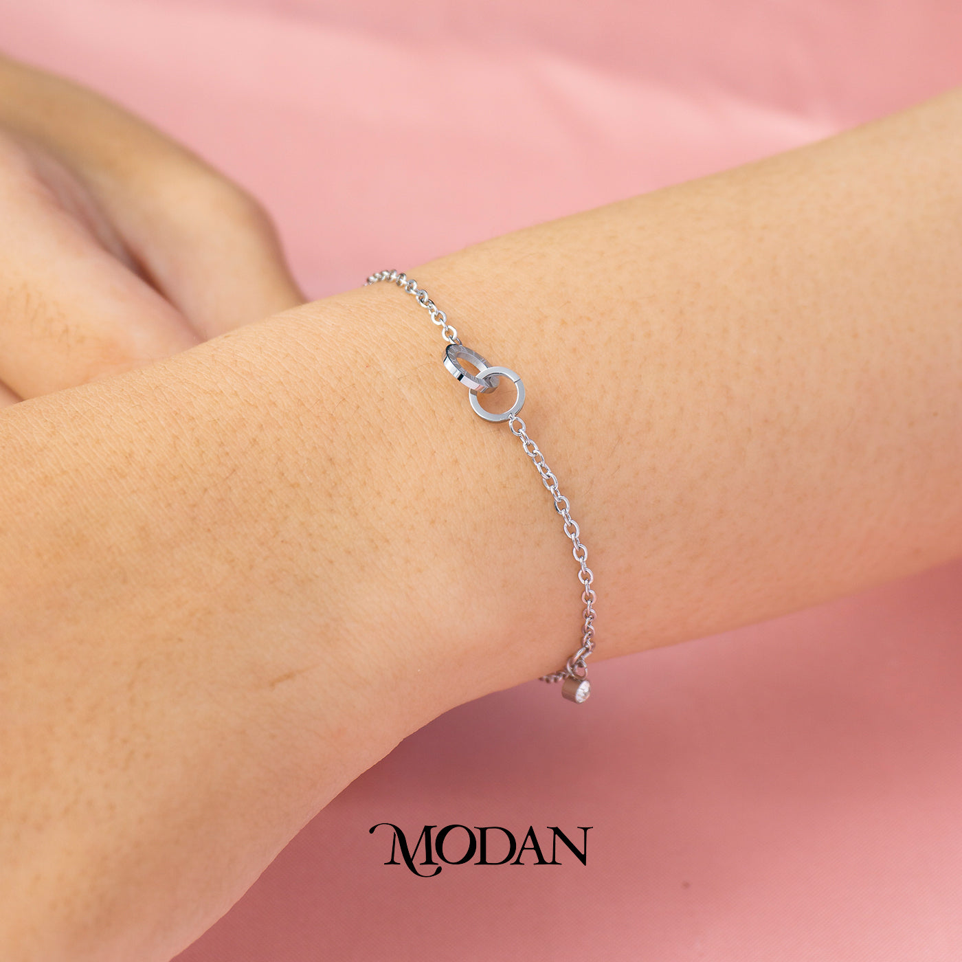 (22cm) Titanium Interlocking Roman Numerals Dainty Chain Anklet Bracelet Gelang Kaki Hypoallergenic Stainless Steel