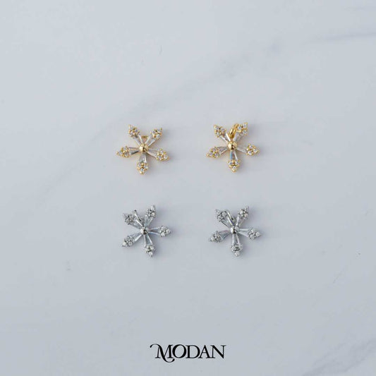 Winter Snowflake DIY Charm Liontin Bunga Salju Musim Dingin Hypoallergenic Gold Plated