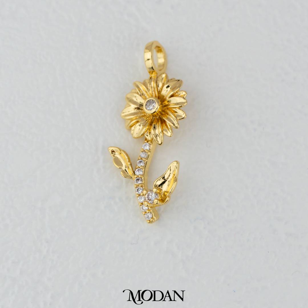 April Birthflowers Daisy Pendant DIY Pendant Liontin Bunga Aster Hypoallergenic Gold Filled