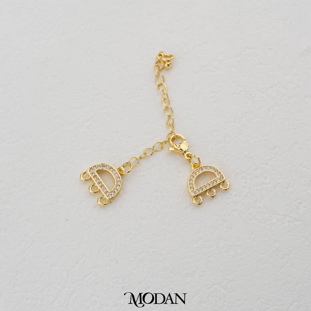 Detangler D Shaped with Extender DIY Kaitan Kalung Bentuk Huruf D Hypoallergenic Gold Filled