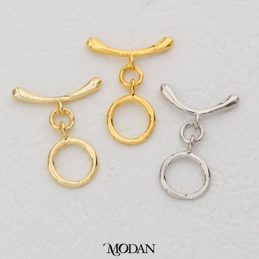 23mm Mini Round Curved Bar Toggle Clasp DIY Pengait Gelang Bulat Hypoallergenic Gold Filled