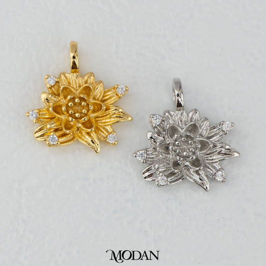 July Birthflowers Water Lily Pendant DIY Pendant Liontin Bunga Lily Air Hypoallergenic Gold Filled