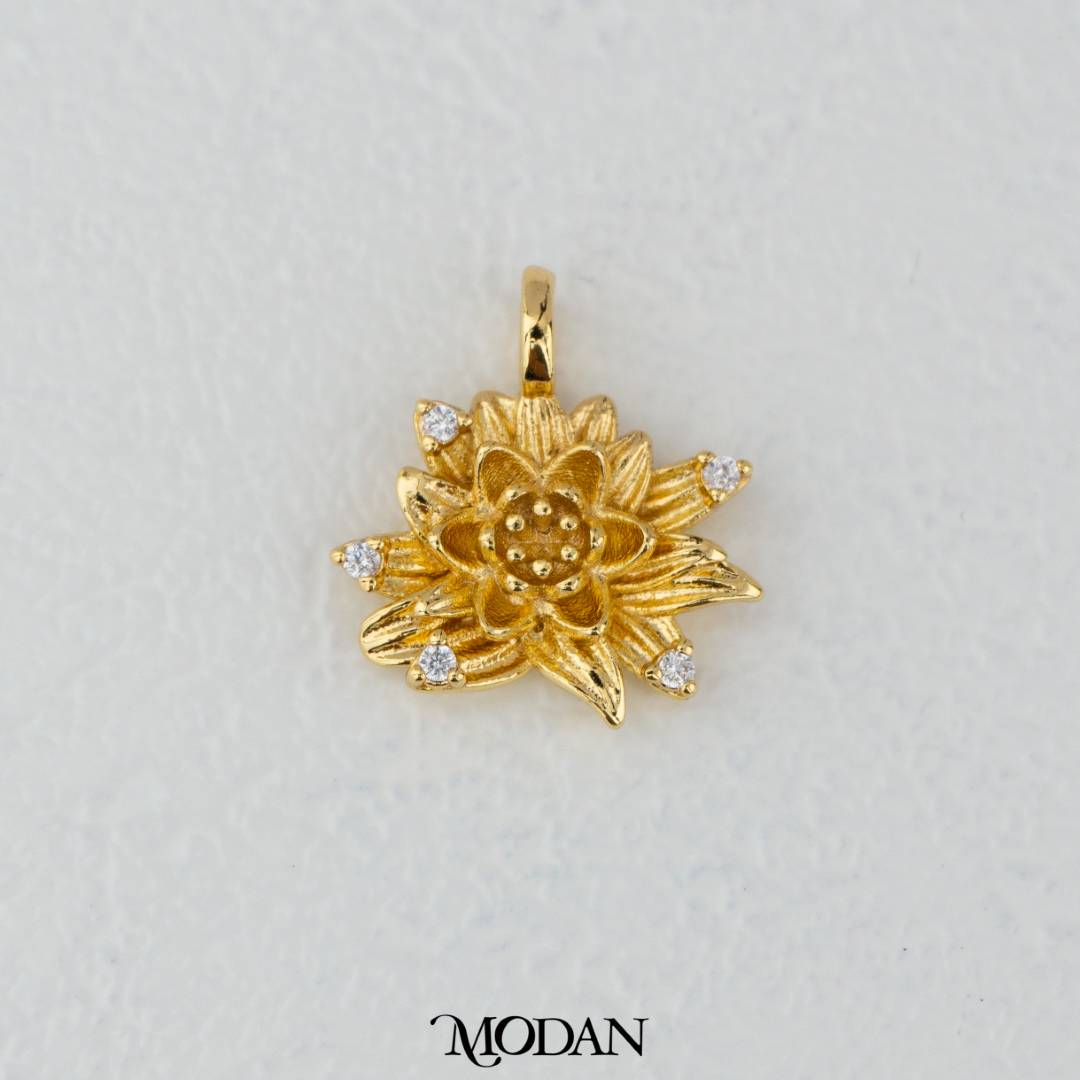July Birthflowers Water Lily Pendant DIY Pendant Liontin Bunga Lily Air Hypoallergenic Gold Filled