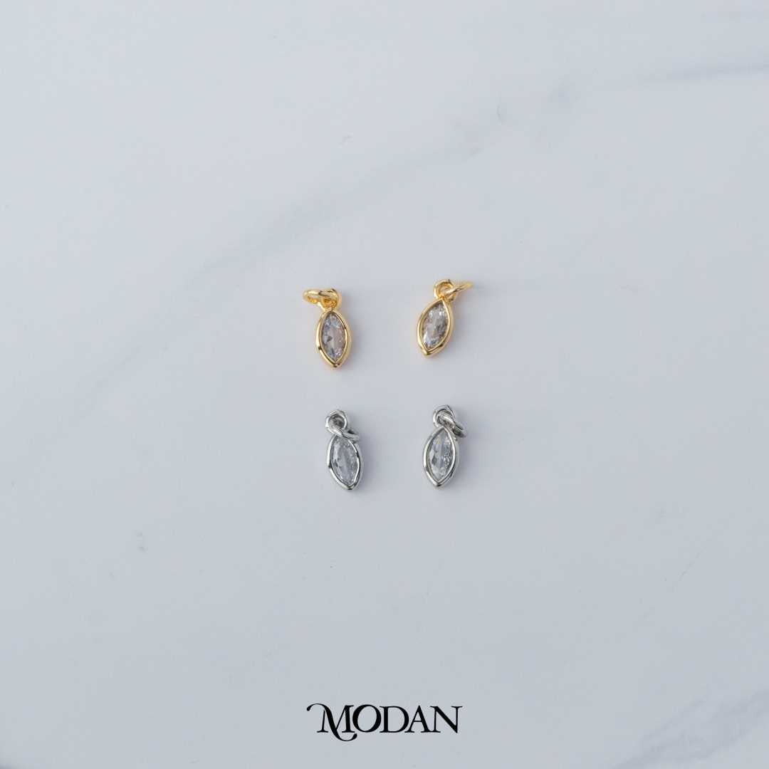 4mm Teardrop Bezel DIY Charm Liontin Tetes Air Mata Berlian Elegant Hypoallergenic Gold Filled