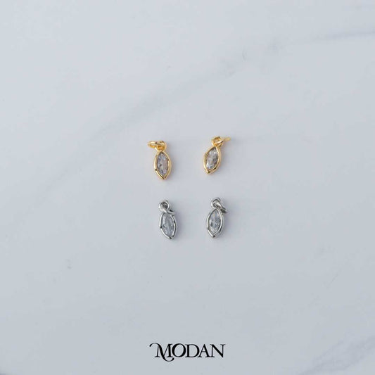 4mm Teardrop Bezel DIY Charm Liontin Tetes Air Mata Berlian Elegant Hypoallergenic Gold Filled