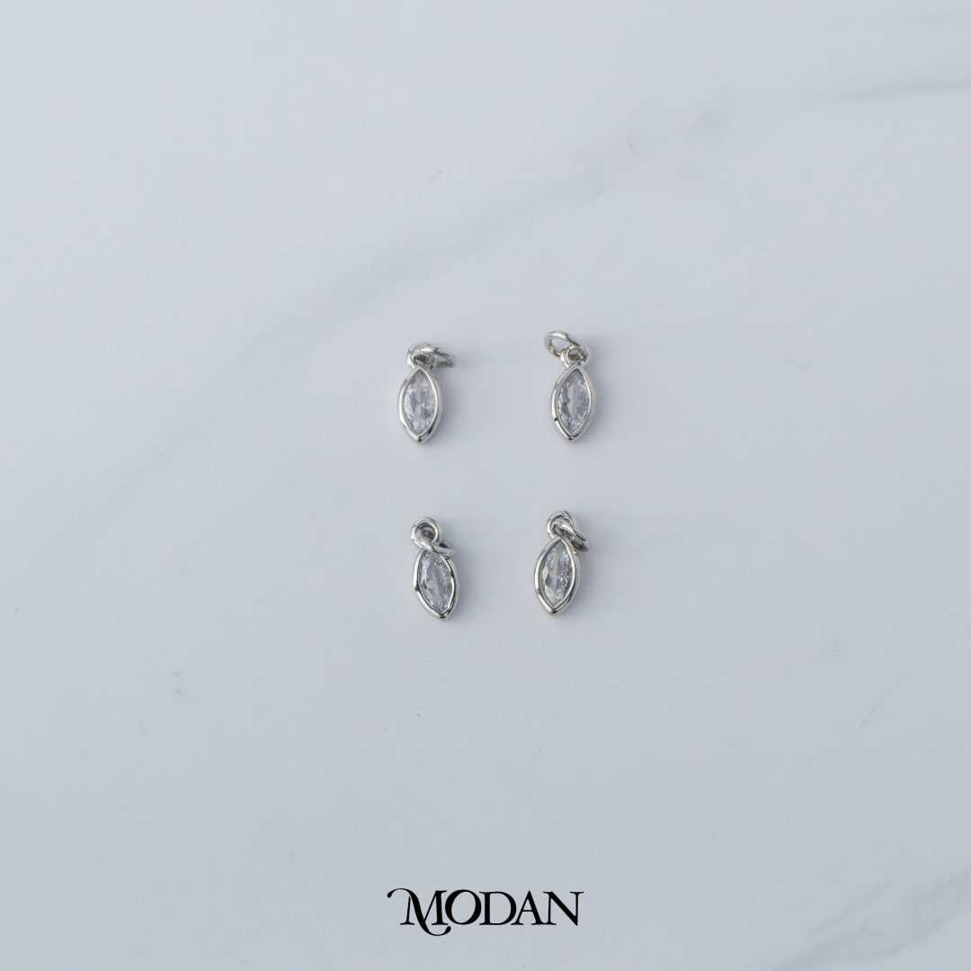 4mm Teardrop Bezel DIY Charm Liontin Tetes Air Mata Berlian Elegant Hypoallergenic Gold Filled