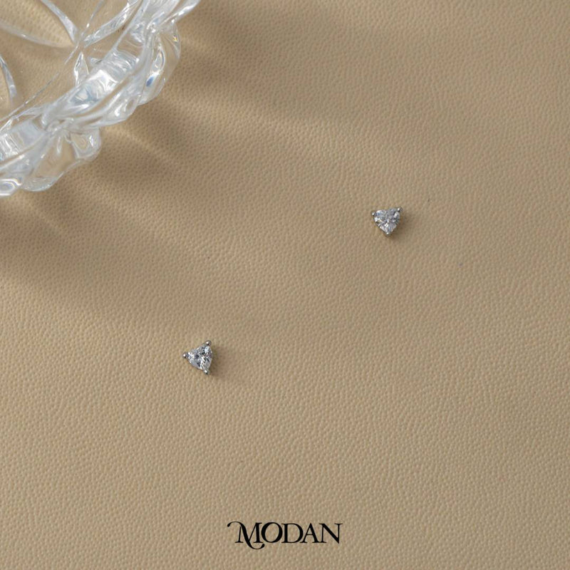 (3mm) Sparkling Love Heart Mini Stud Earrings Anting Tusuk Bentuk Hati Kecil Hypoallergenic Gold Plated