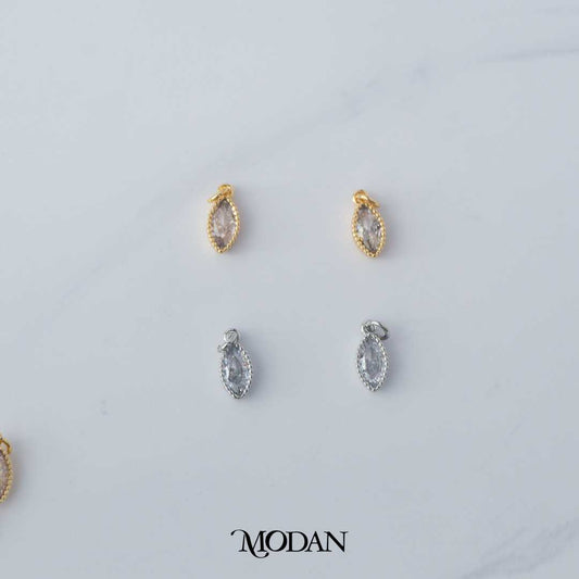 5mm Teardrop Bezel DIY Charm Liontin Tetes Air Mata Berlian Elegant Hypoallergenic Gold Filled