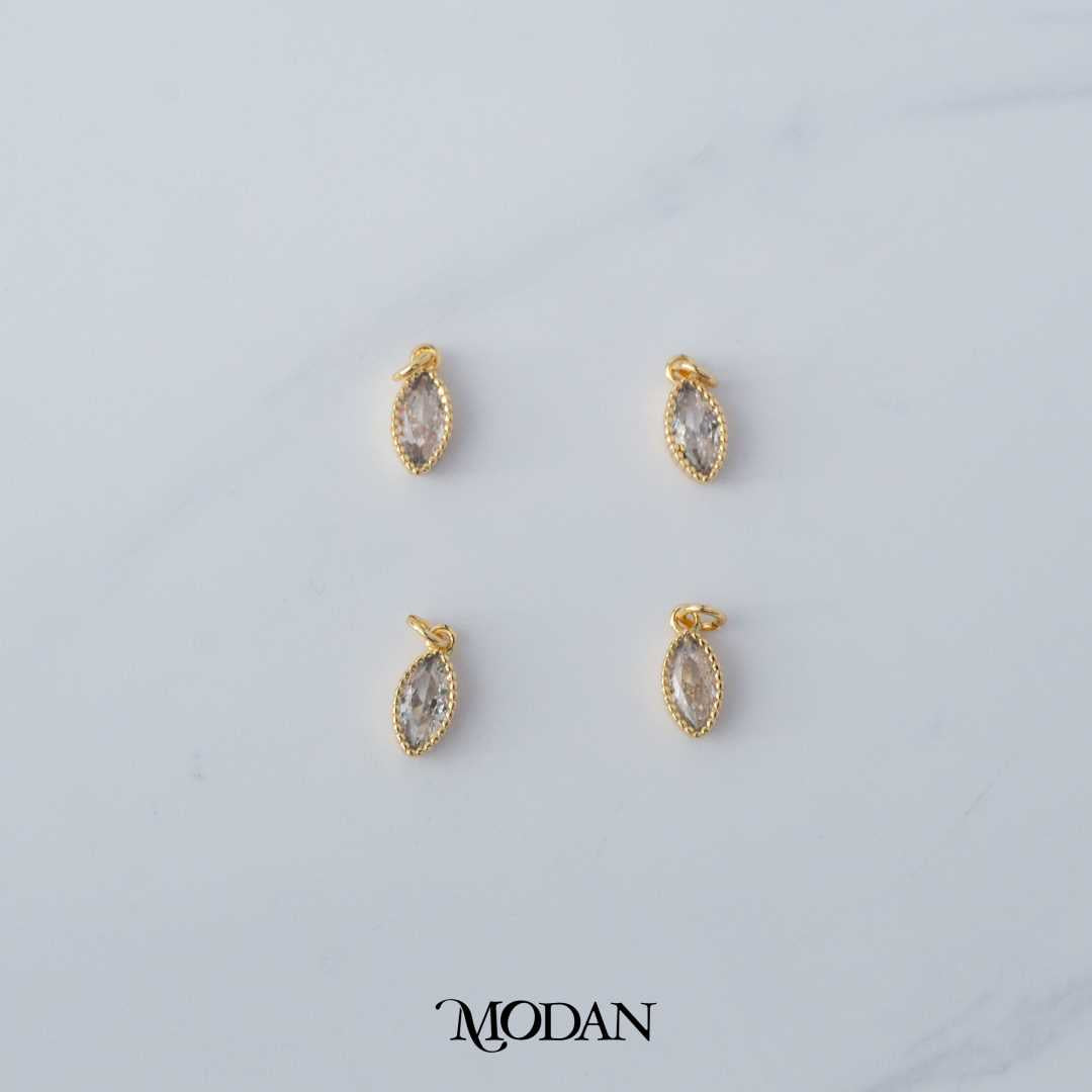 5mm Teardrop Bezel DIY Charm Liontin Tetes Air Mata Berlian Elegant Hypoallergenic Gold Filled