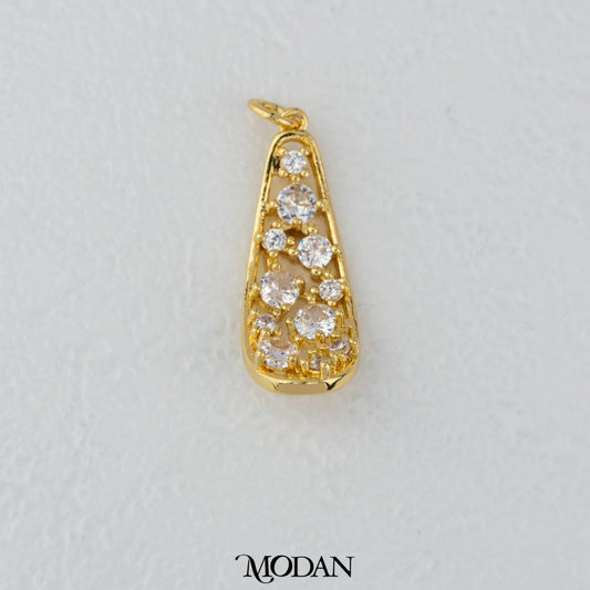 Geometric Sparkling Pendant DIY Pendant Liontin Panjang Kilau Hypoallergenic Gold Filled
