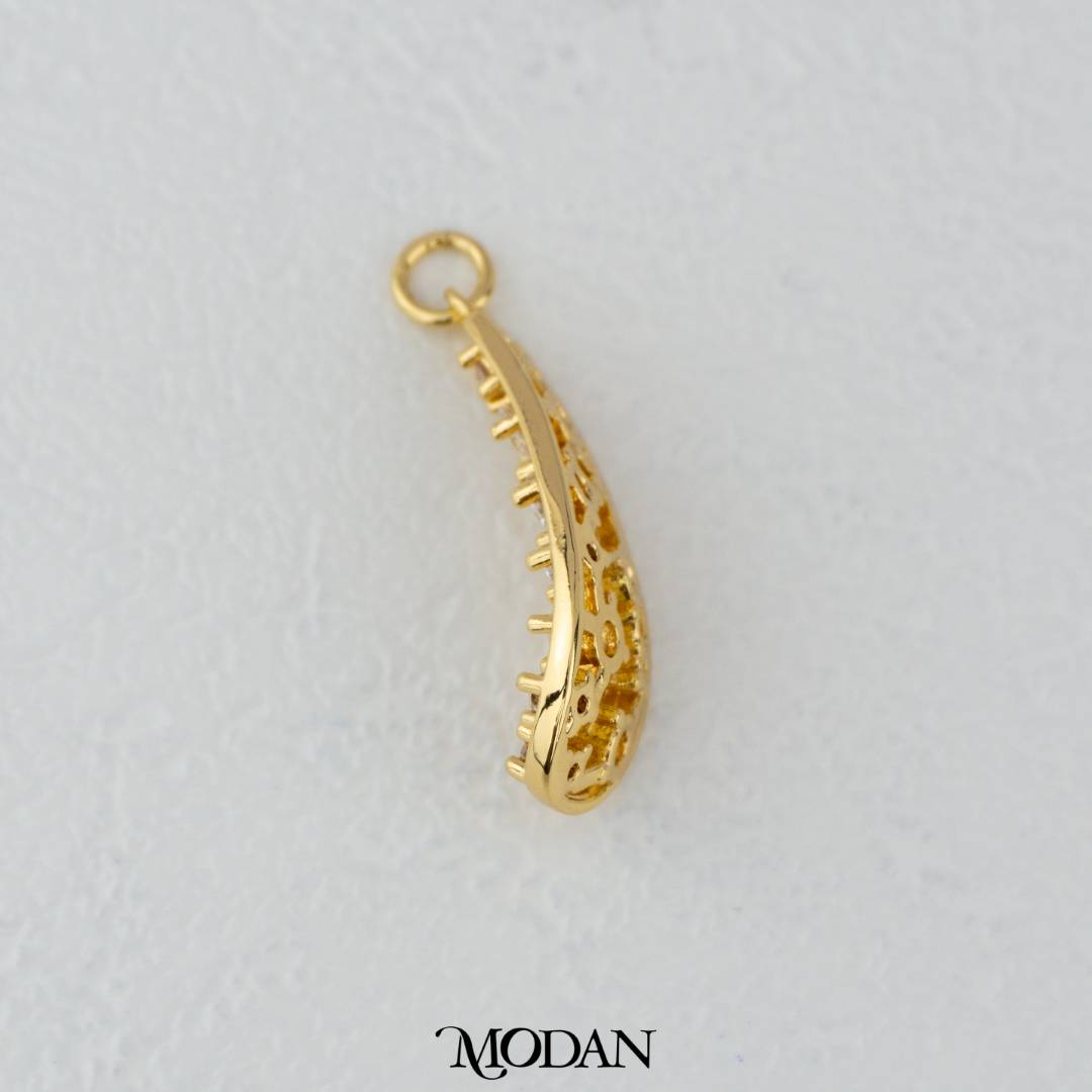 Geometric Sparkling Pendant DIY Pendant Liontin Panjang Kilau Hypoallergenic Gold Filled