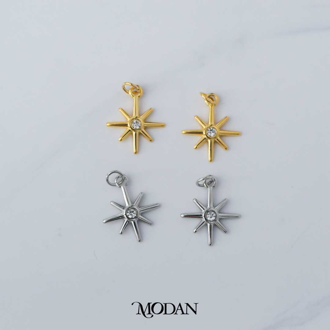 Mini North Star Charm DIY Charm Liontin Bintang Kecil Hypoallergenic Gold Plated