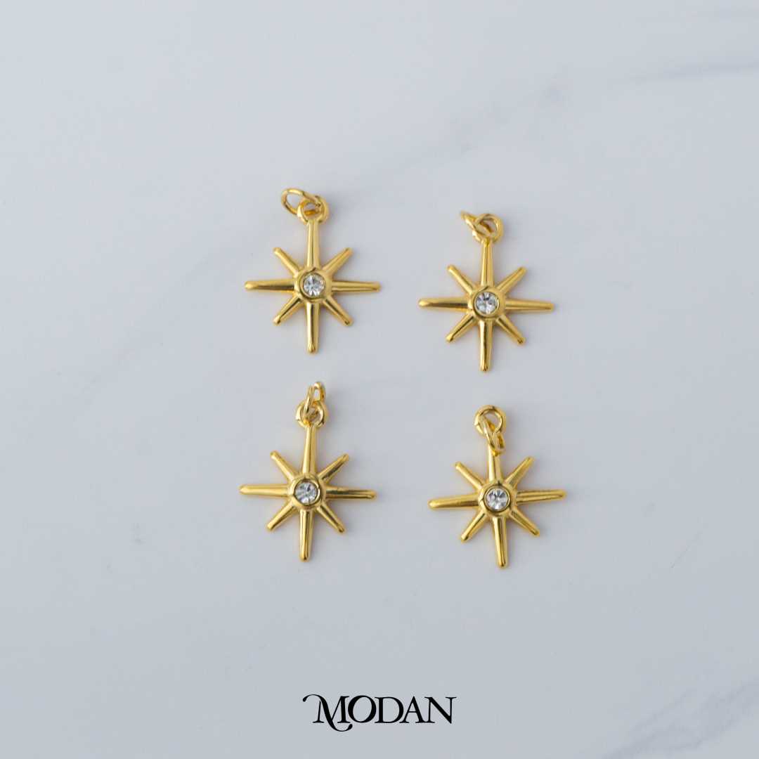 Mini North Star Charm DIY Charm Liontin Bintang Kecil Hypoallergenic Gold Plated