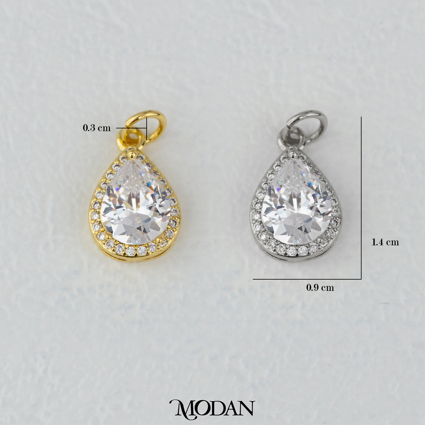 Teardrop Birthstone Pendant DIY Pendant Liontin Bulan Lahir Tetes Air Mata Hypoallergenic Gold Filled