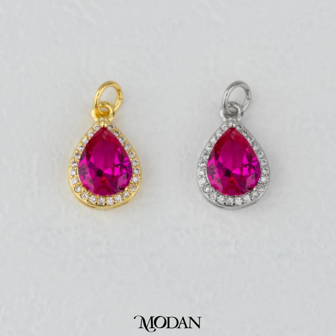 Teardrop Birthstone Pendant DIY Pendant Liontin Bulan Lahir Tetes Air Mata Hypoallergenic Gold Filled