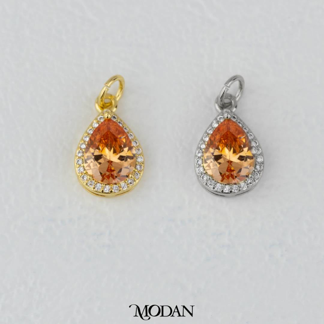 Teardrop Birthstone Pendant DIY Pendant Liontin Bulan Lahir Tetes Air Mata Hypoallergenic Gold Filled