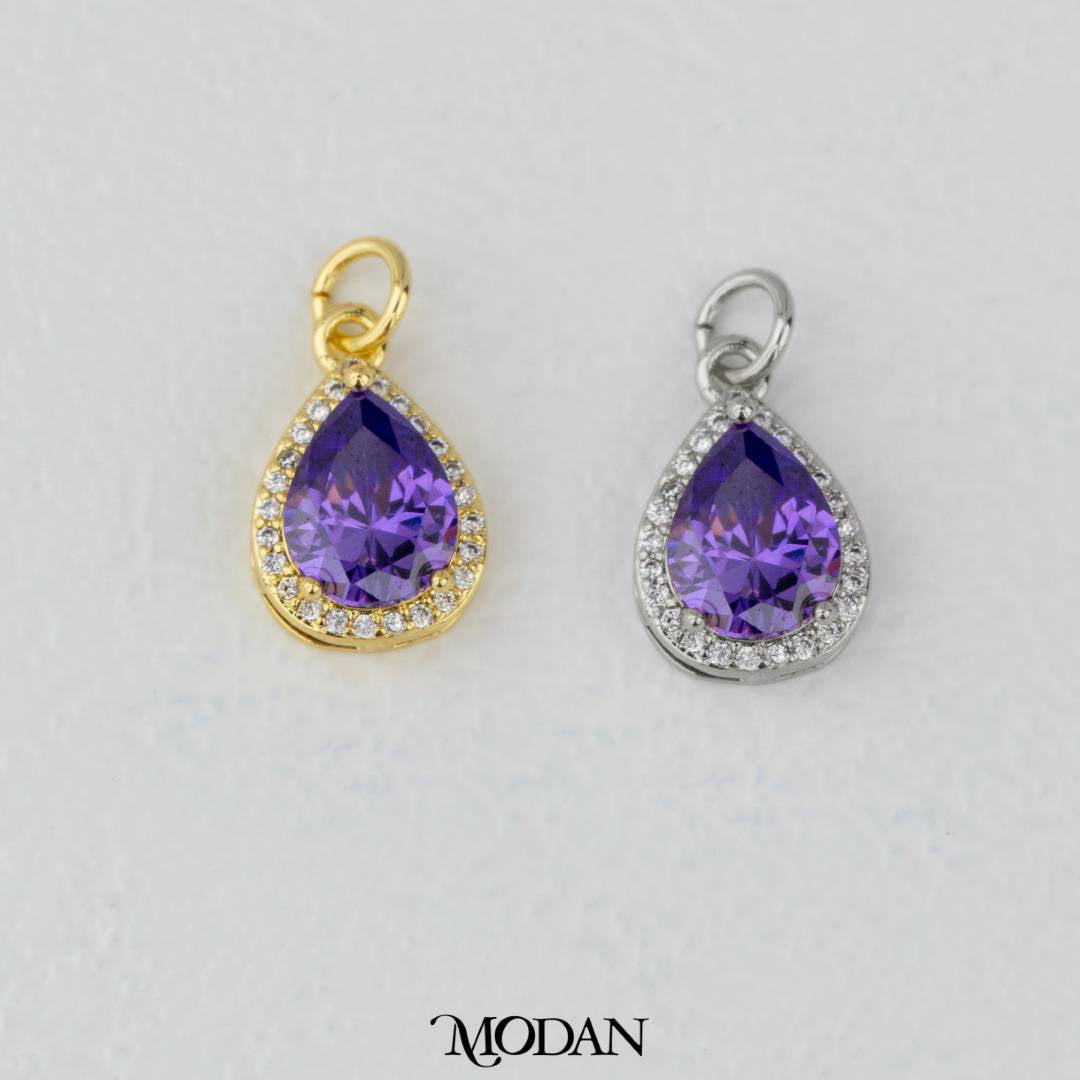 Teardrop Birthstone Pendant DIY Pendant Liontin Bulan Lahir Tetes Air Mata Hypoallergenic Gold Filled