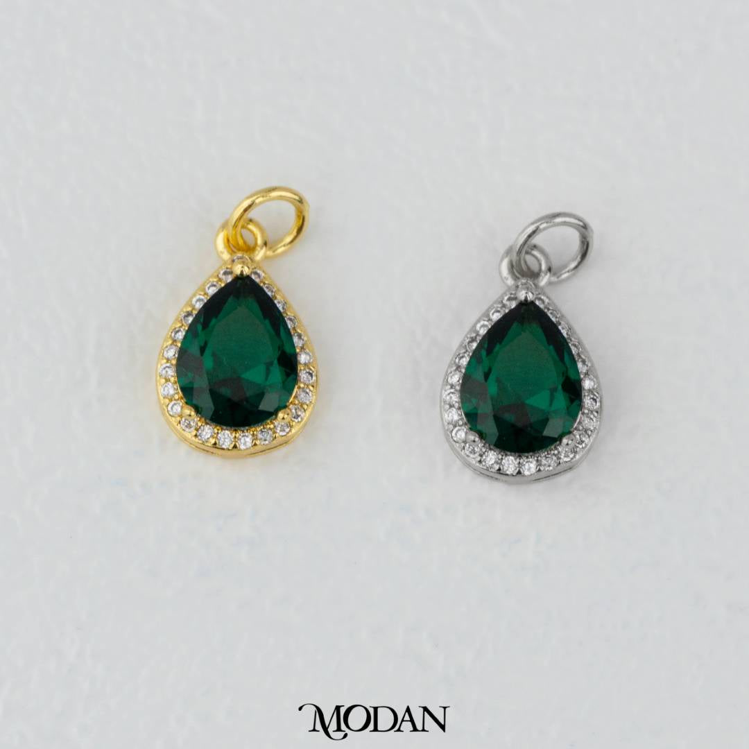 Teardrop Birthstone Pendant DIY Pendant Liontin Bulan Lahir Tetes Air Mata Hypoallergenic Gold Filled